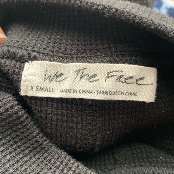 We The Free Mikah Layering Cuff Shirt Black Knit Sleeves - Picture 10 of 12